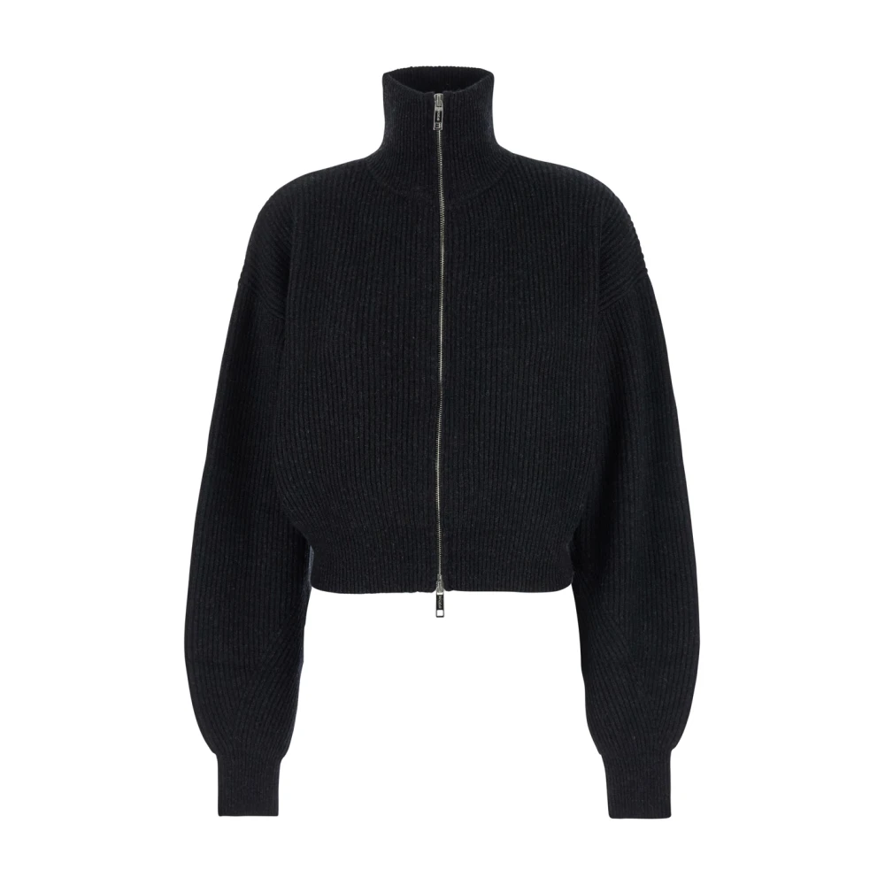 SPORTMAX Zwarte Cropped Coltrui met Rits Black Dames