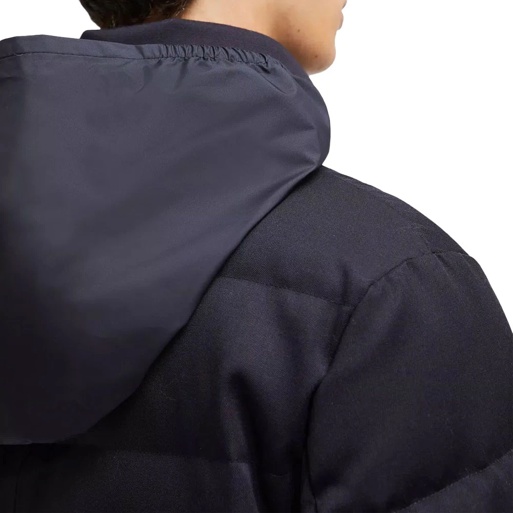 Moncler Stijlvolle wollen jas met verborgen capuchon Blue Heren