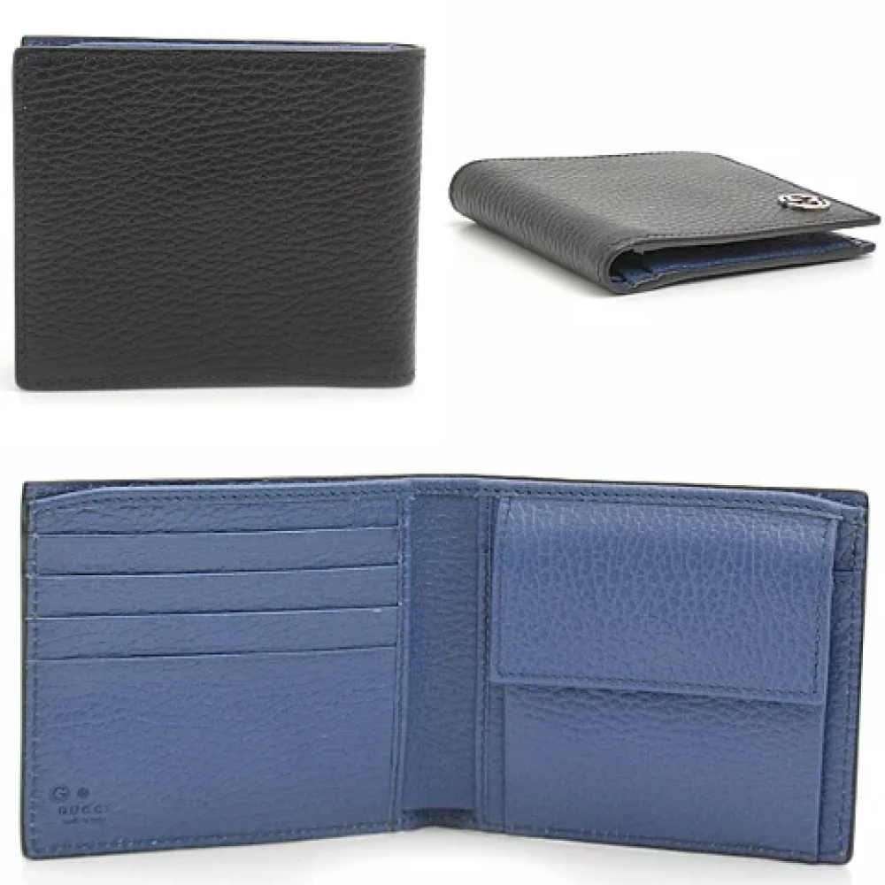 Gucci Vintage Pre-owned Leather wallets Black Heren