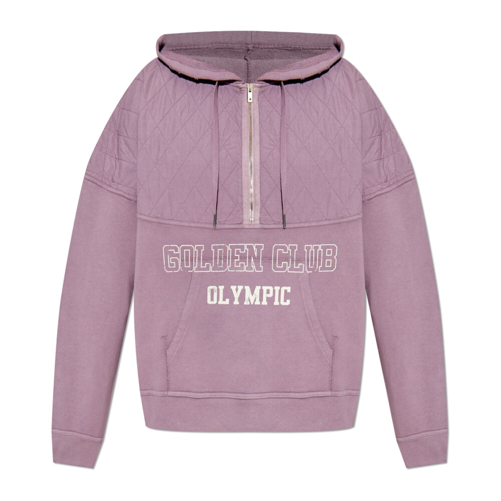 パーカー・フーディ Golden Goose 'Morman' hoodie (GUP02170P00186160583 60583) Hooded sweatshirt in worn gray with embroidered vintage logo