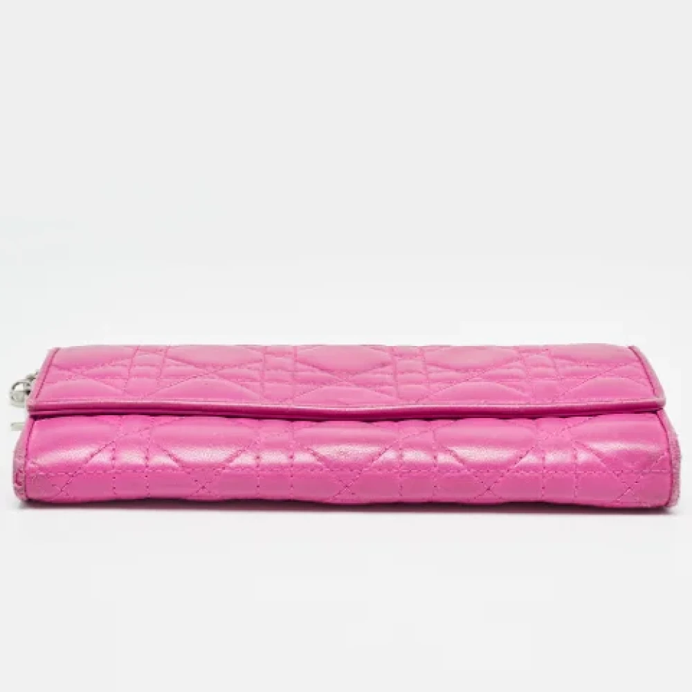 Dior Vintage Pre-owned Leather wallets Pink Dames