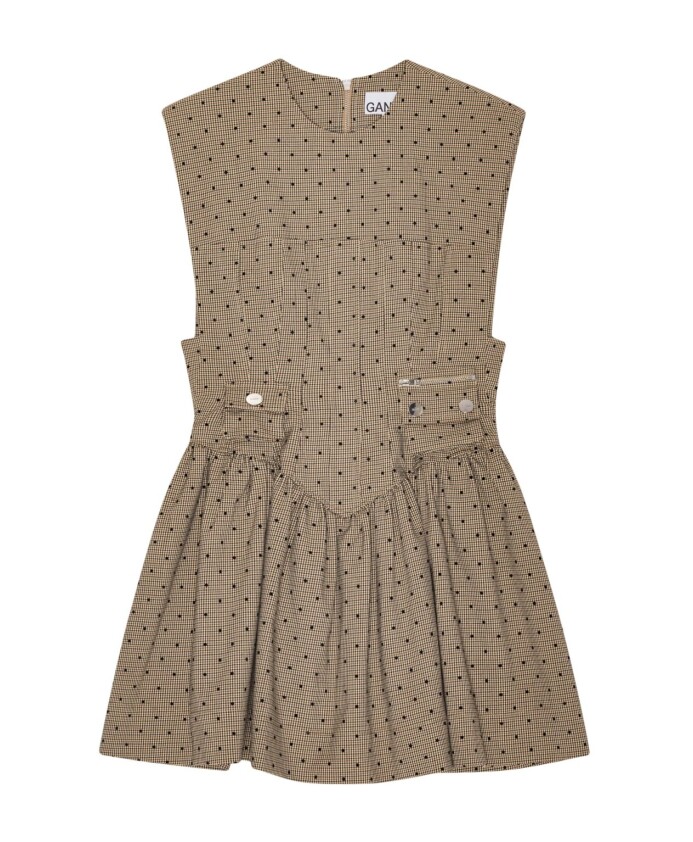 robe-courte-beige-a-pois