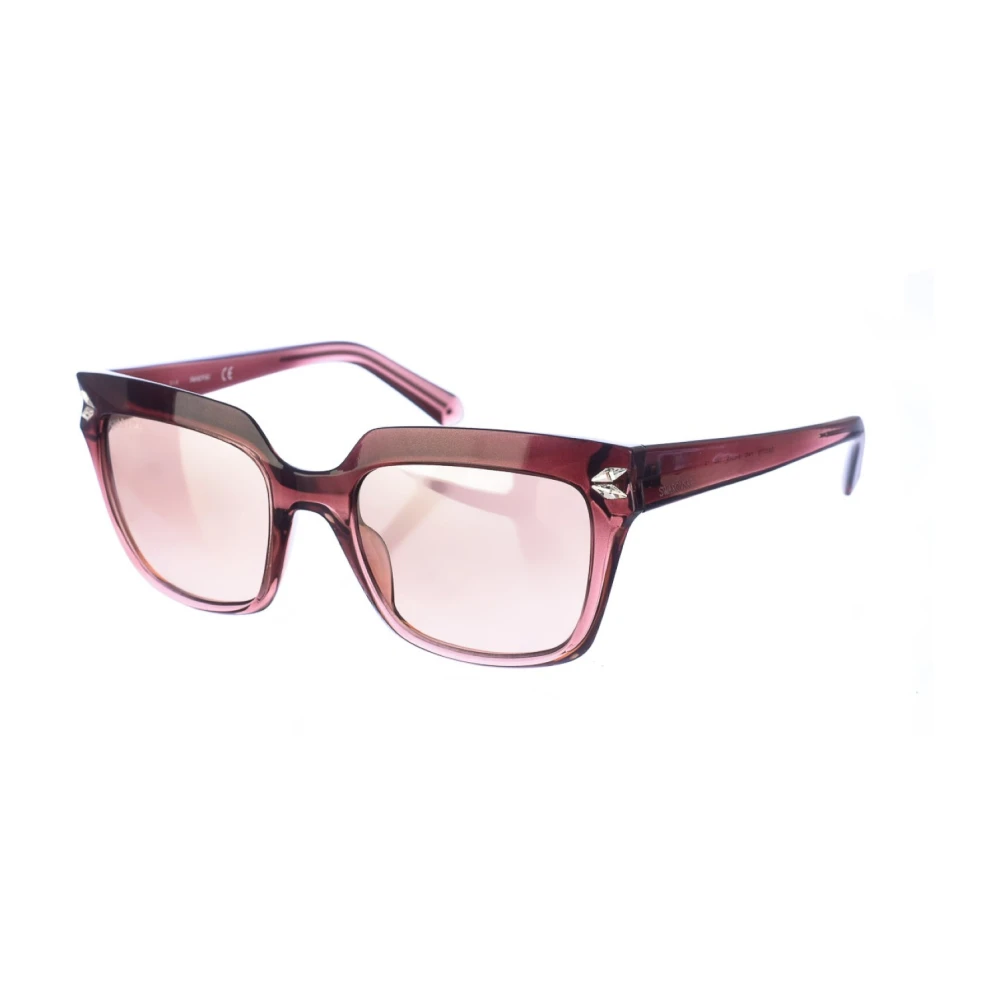 Swarovski Women's Pink Square Acetate Sunglasses With Uv Protection