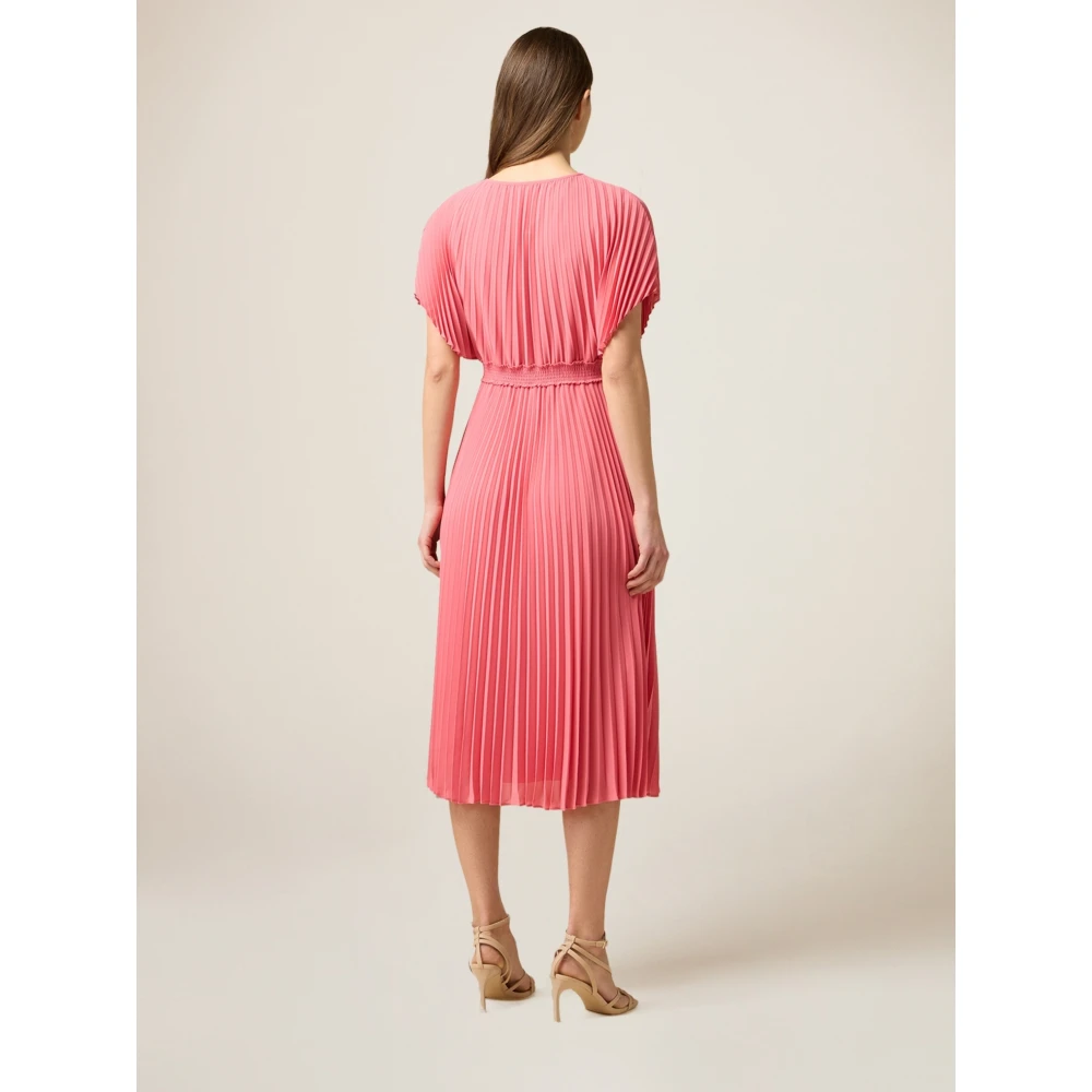 Oltre Geplooide Midi Jurk Pink Dames