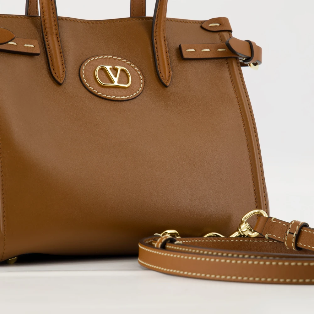 Valentino Garavani Bruin lederen Antibes tote tas Brown Dames