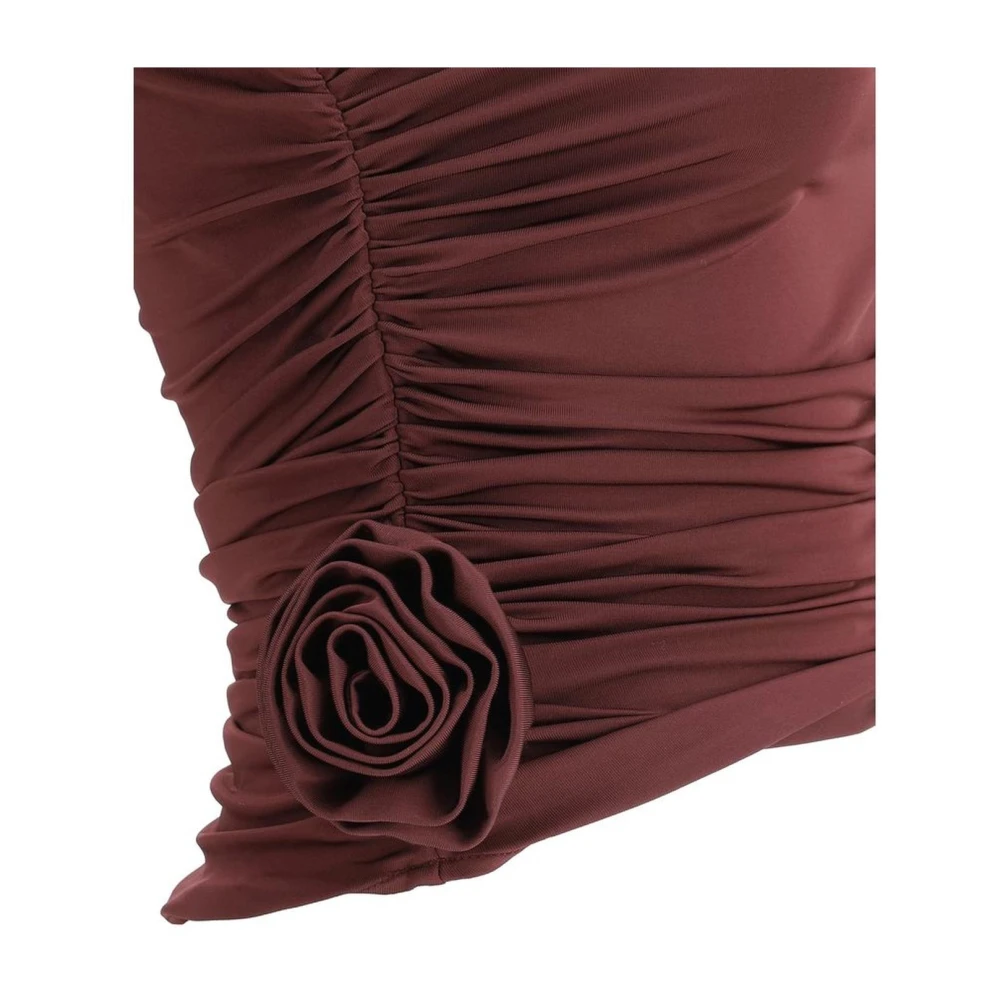 Magda Butrym Top met één schouder en rozen-detail Red Dames