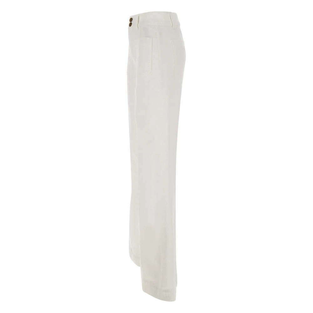 Seafarer Witte Wide Leg Denim Jeans White Dames