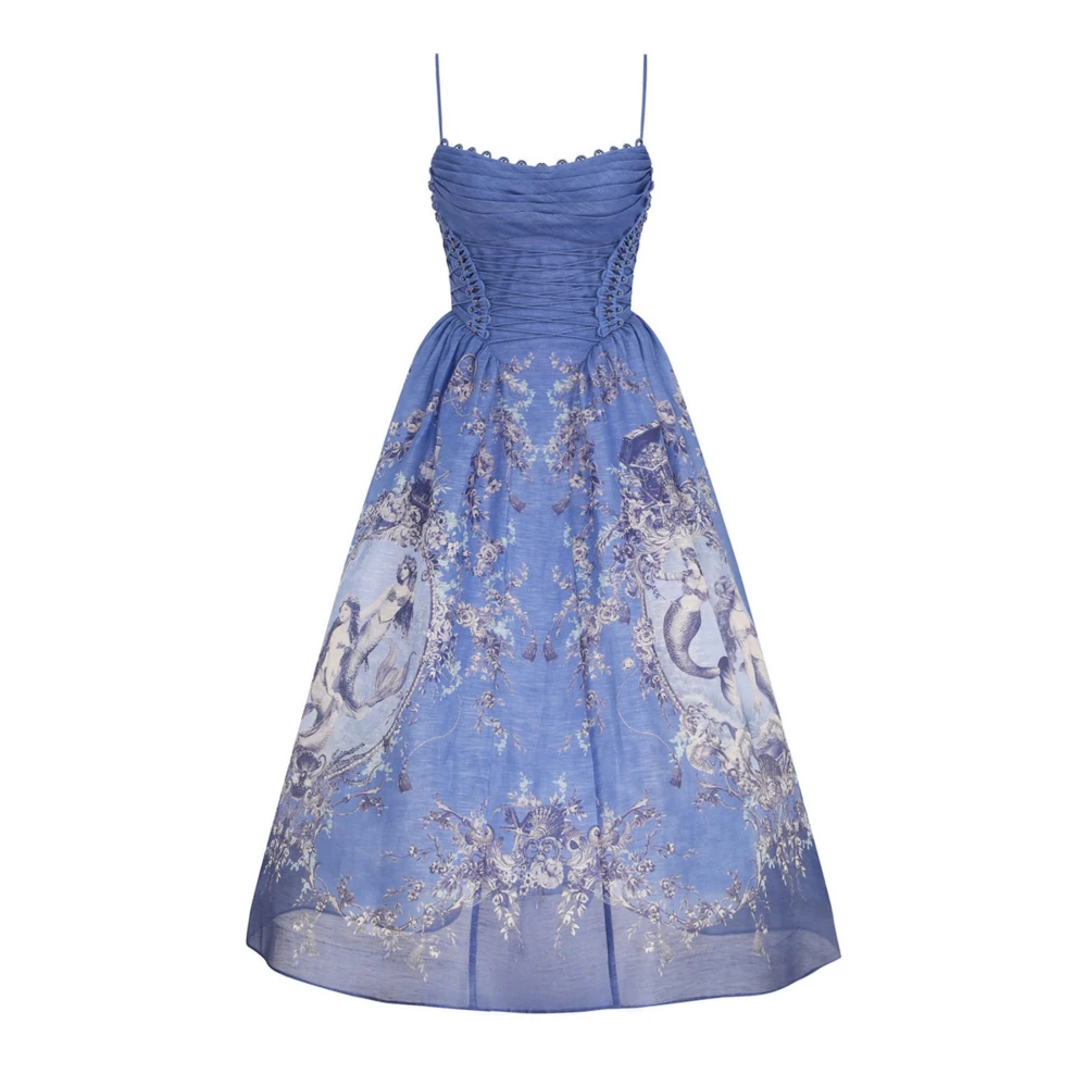 Zimmermann Women's Blue Rebellion Beaded Picnic Dress - Midi Dresses - 2XL - Dresses