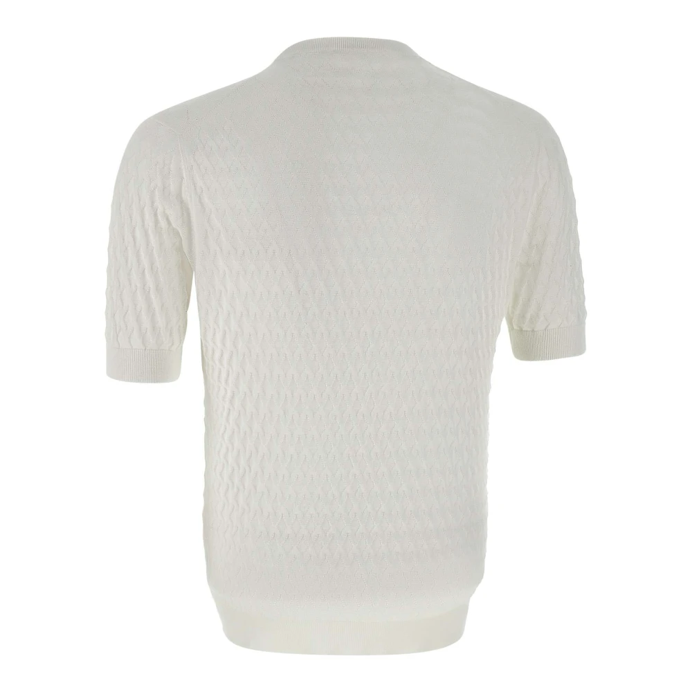 Filippo De Laurentiis Witte Katoenen Trui Diamant Weefsel White Heren