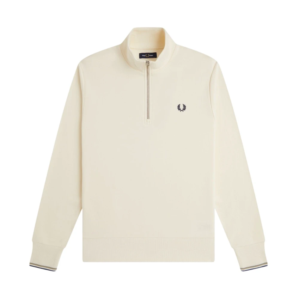 Fred Perry Beige 1/2 Zip Sweatshirt - Image 3