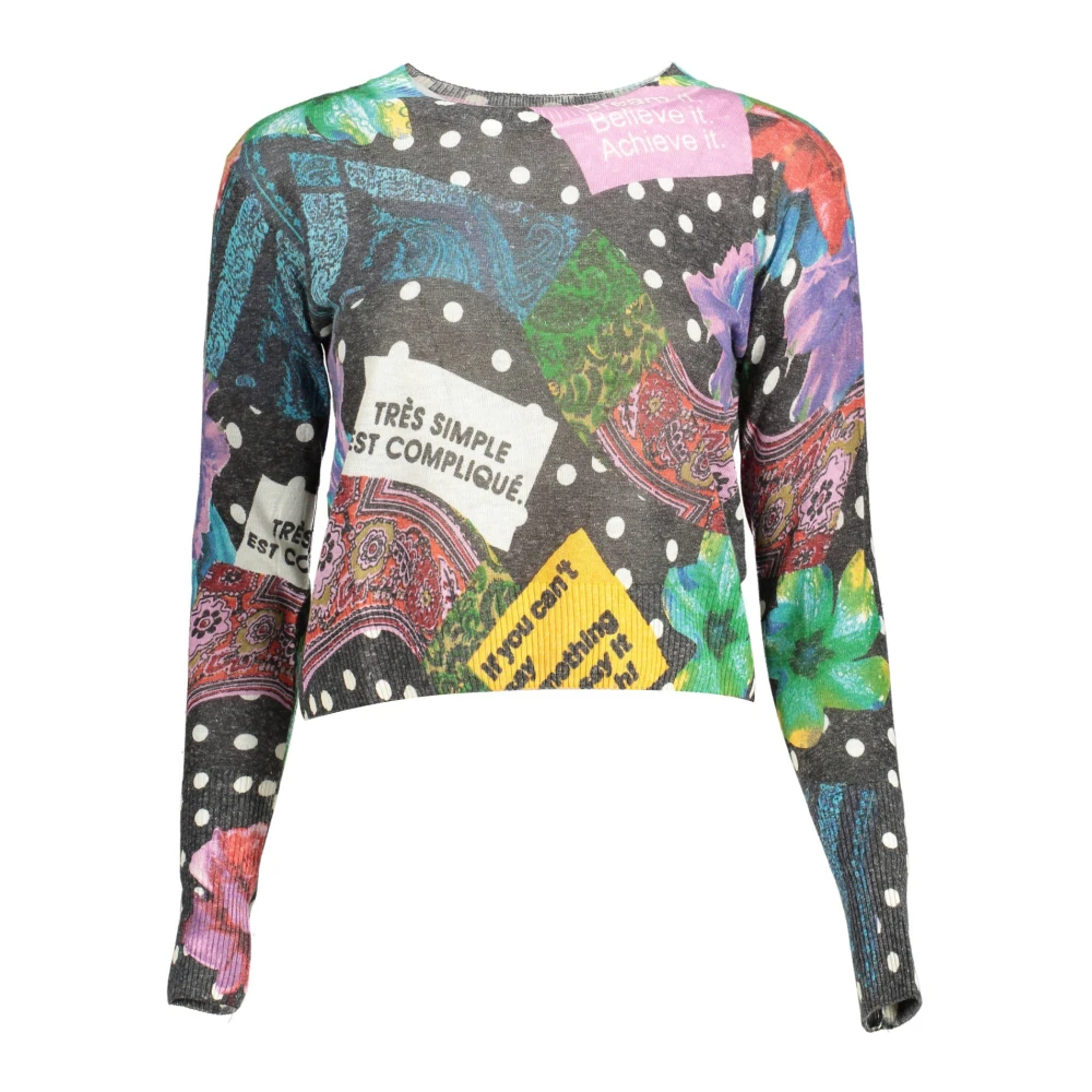Desigual Vrouw Multicolor Zwarte Top Met Lange Mouwen Voor Dames