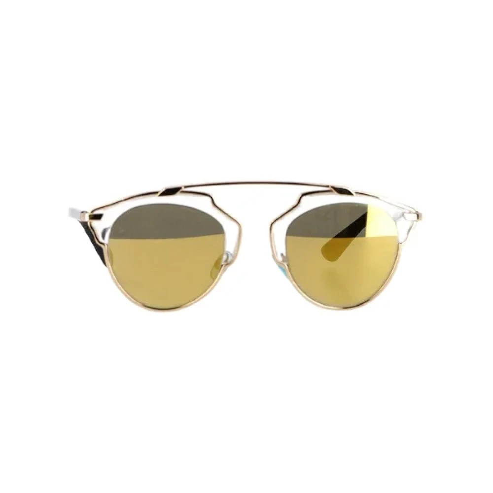 Dior Vintage Pre-owned Metal sunglasses Yellow Dames