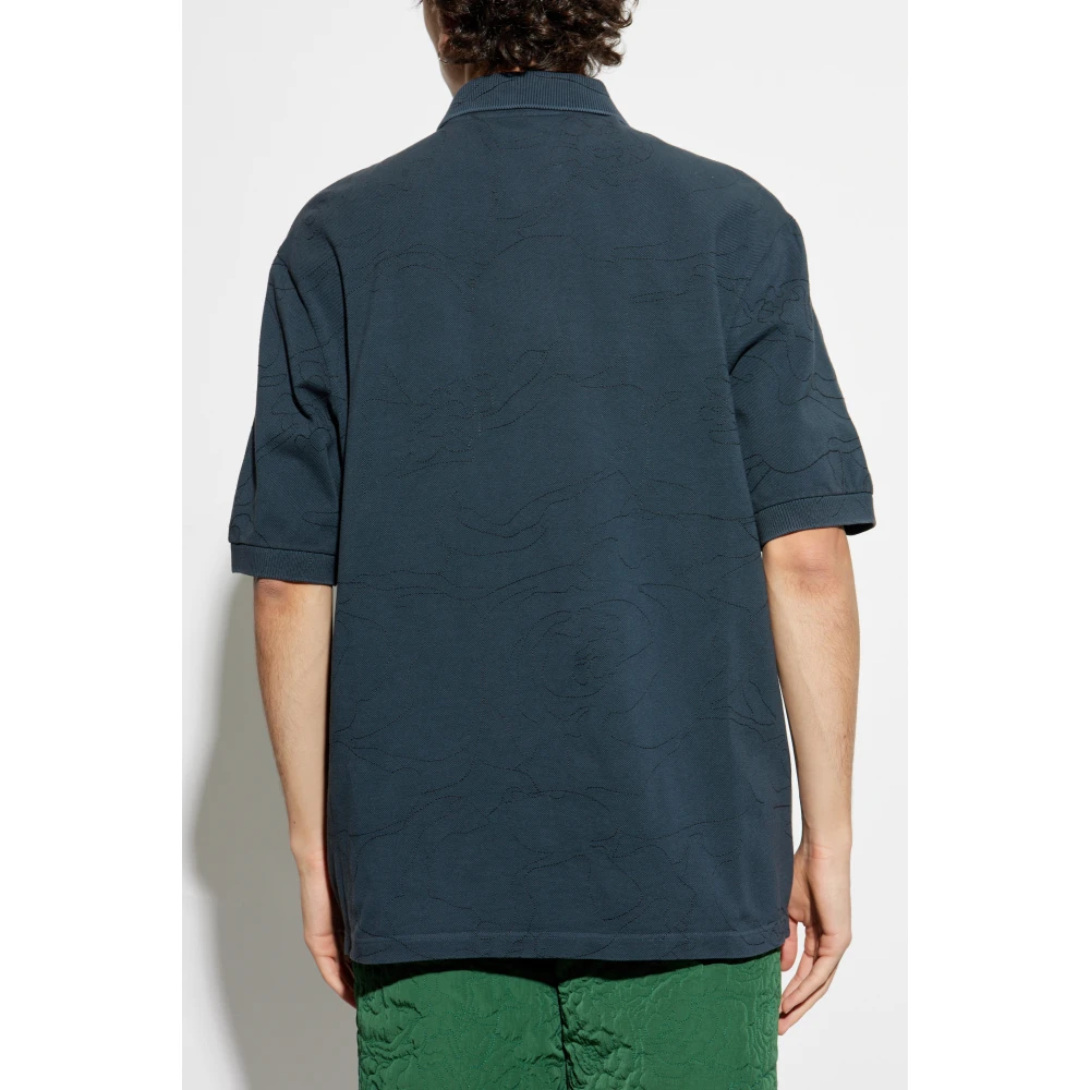 Lacoste Polo met afneembaar logo Blue Unisex