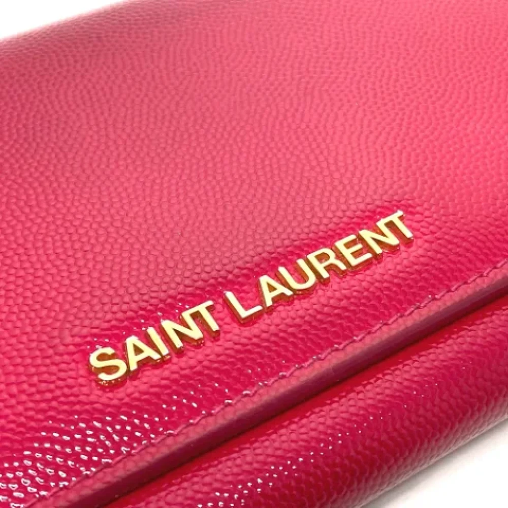 Yves Saint Laurent Vintage Pre-owned Leather wallets Pink Dames