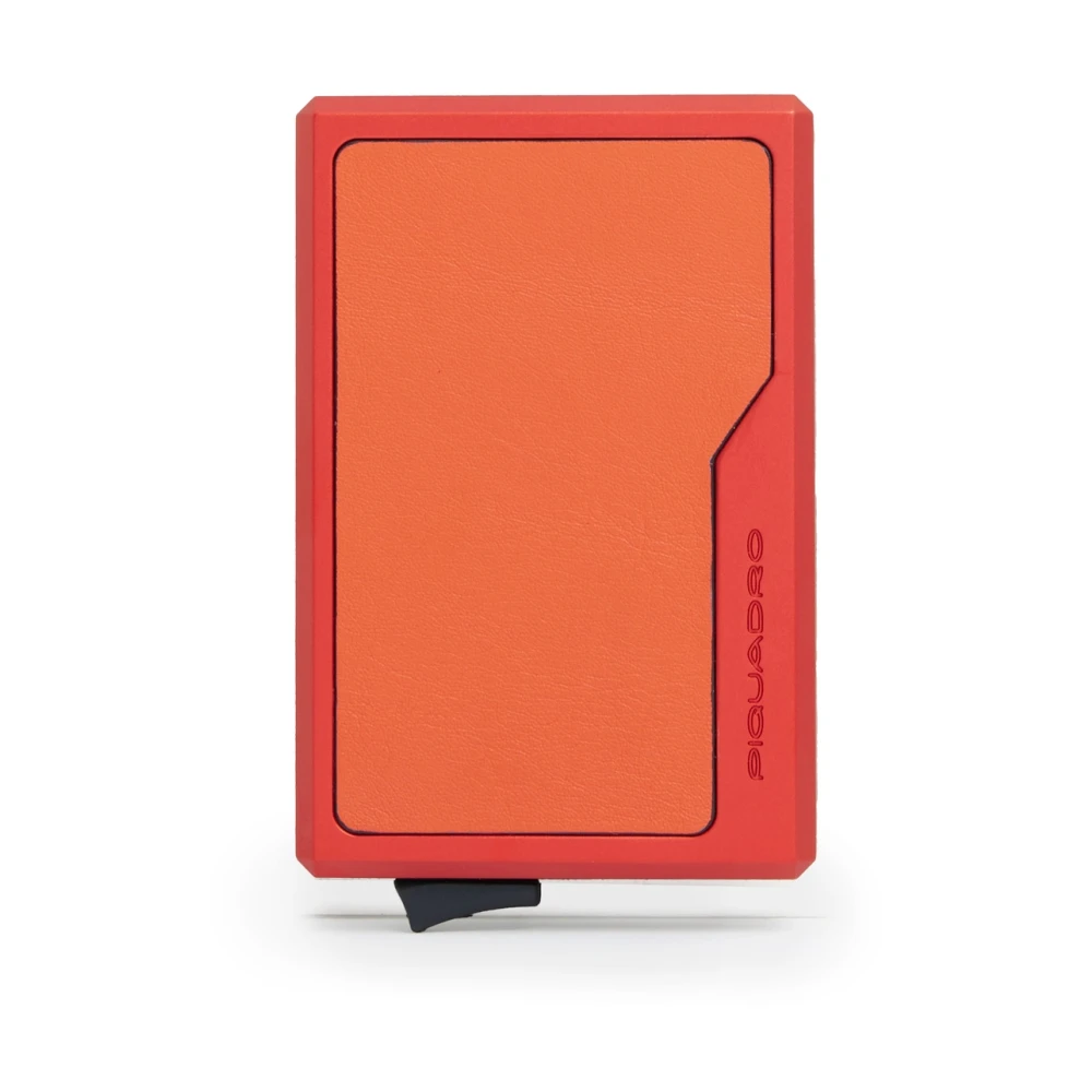 Piquadro Unisex Oranje Accessoires One Size, Leer, Mag Safe Pop-Up Kaarthouder