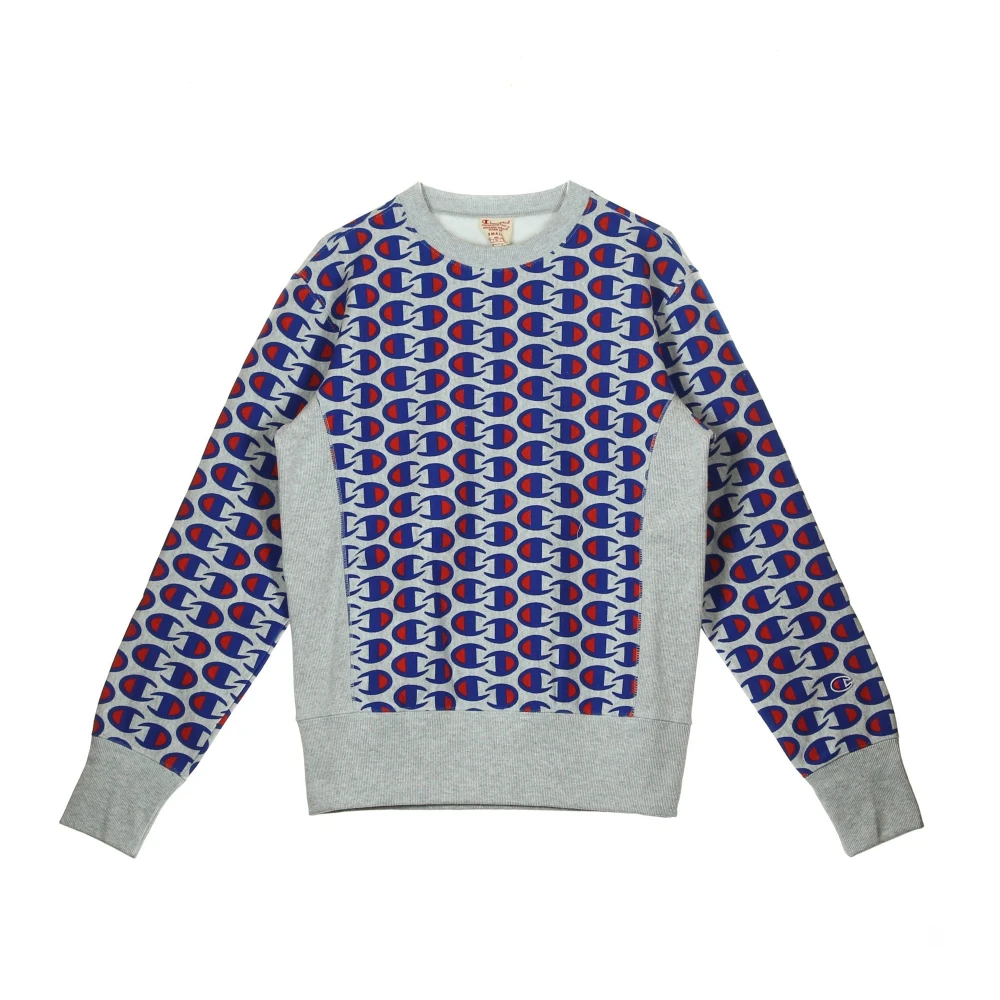 Champion Lichtgrijze Crewneck Sweatshirt voor Mannen Gray Heren