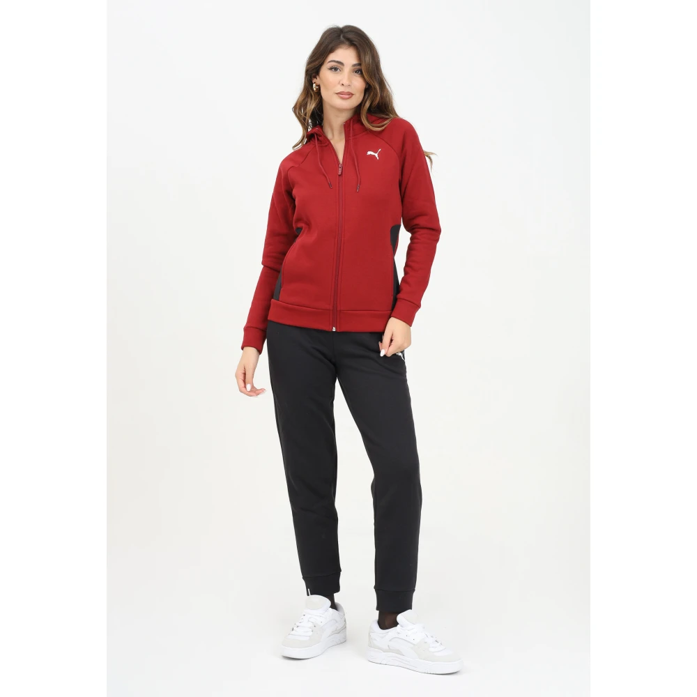 Puma Sportief rood en zwart trainingspak set Red Dames