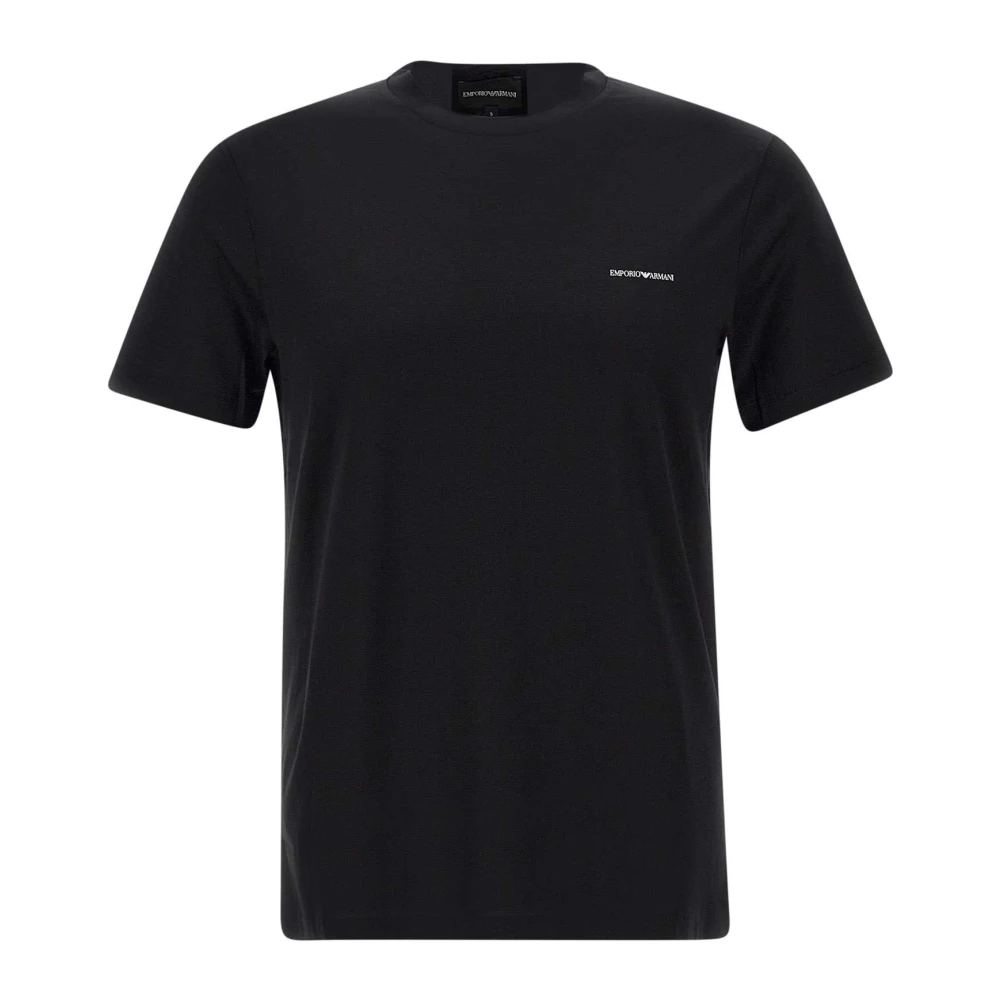 Emporio Armani Men's Black Tops, Male,, T-Shirts And Polos Small