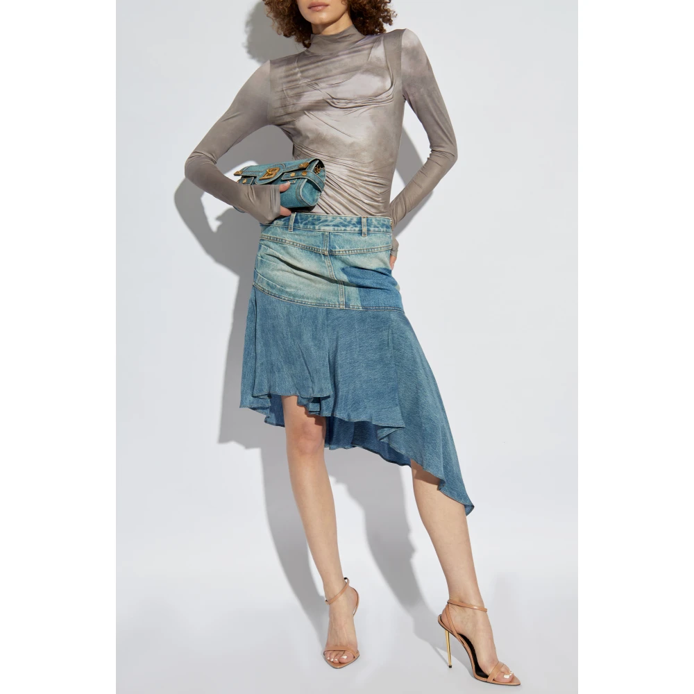 Balmain Top met opstaande kraag Gray Dames