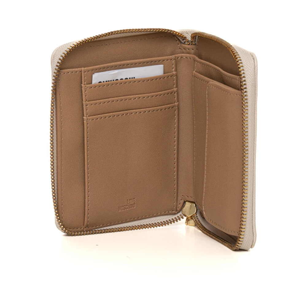 Love Moschino Stijlvolle Portemonnee met Meerdere Compartimenten Beige Dames