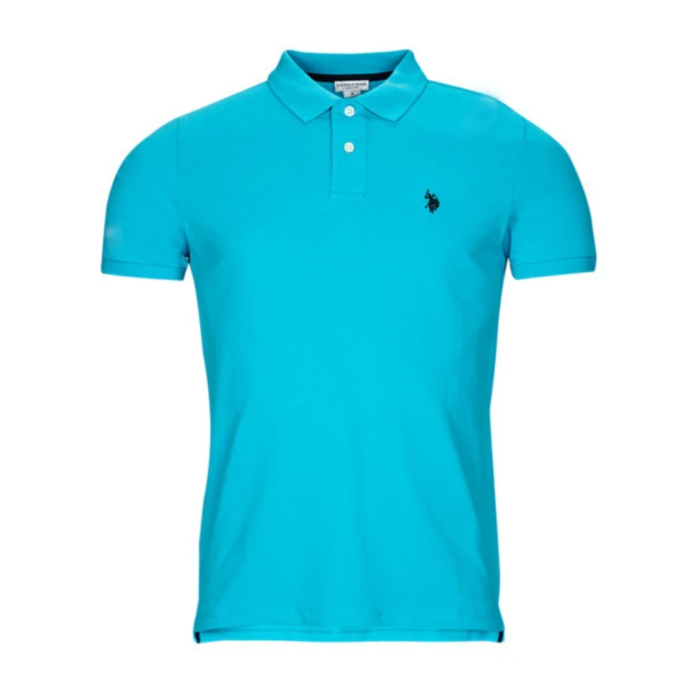 U.s. Polo Assn. Men's Blue Polo Shirts, 3XL, Cotton Polo Shirt Turquoise
