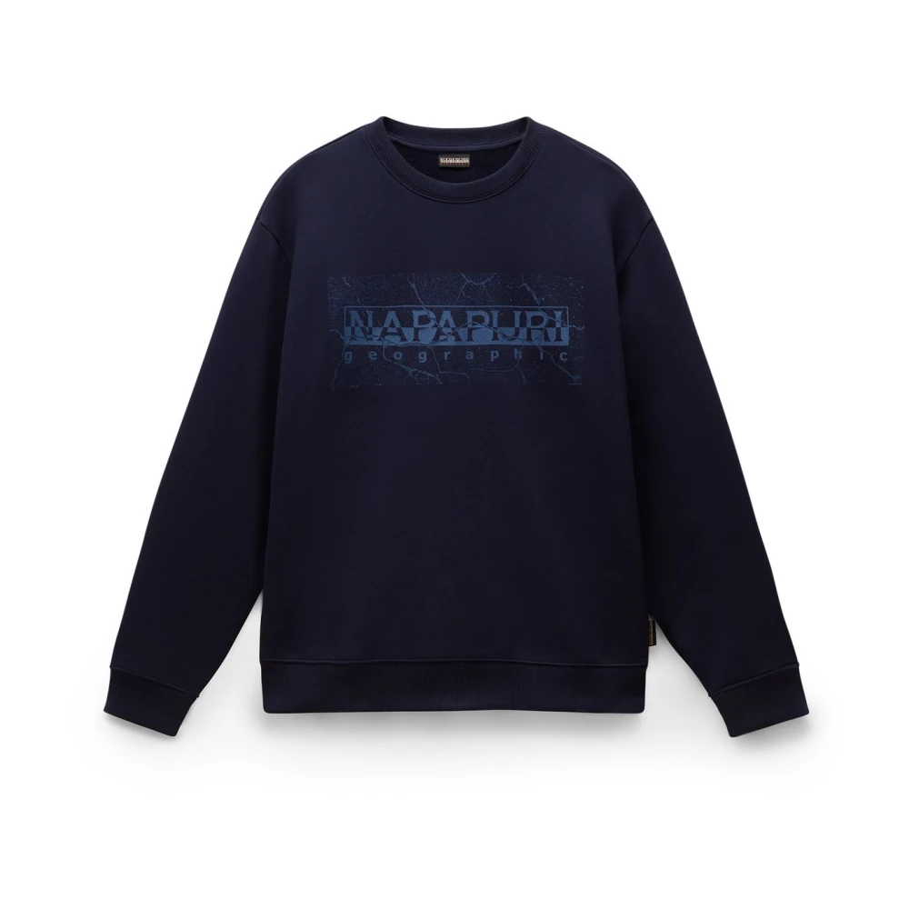 Napapijri Gedrukte details Katoen Polyester Sweatshirt Blue Heren