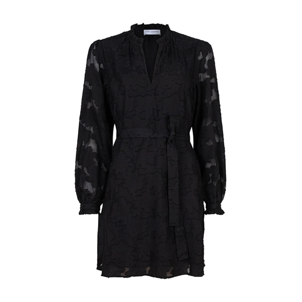 Lofty Manner semi-transparante A-lijn jurk met kant zwart