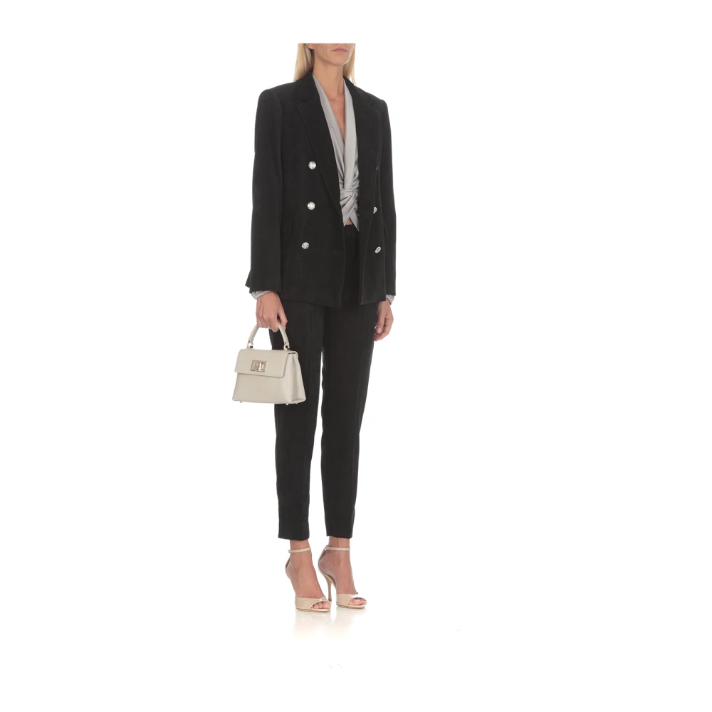 D.Exterior Zwarte Corduroy Broek voor Vrouwen Black Dames
