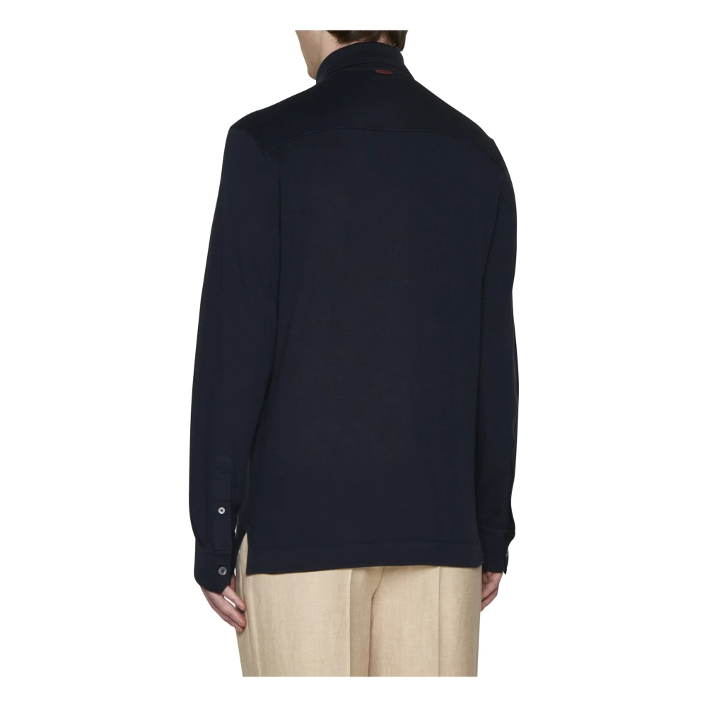 Ermenegildo Zegna Blauwe T-shirts en Polos MC Blue Heren