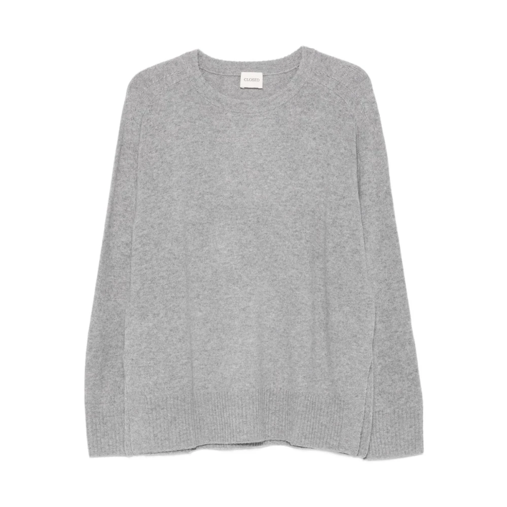Closed Donna Grigio - Maglione Girocollo A Maglia Fine - Knitwear - S