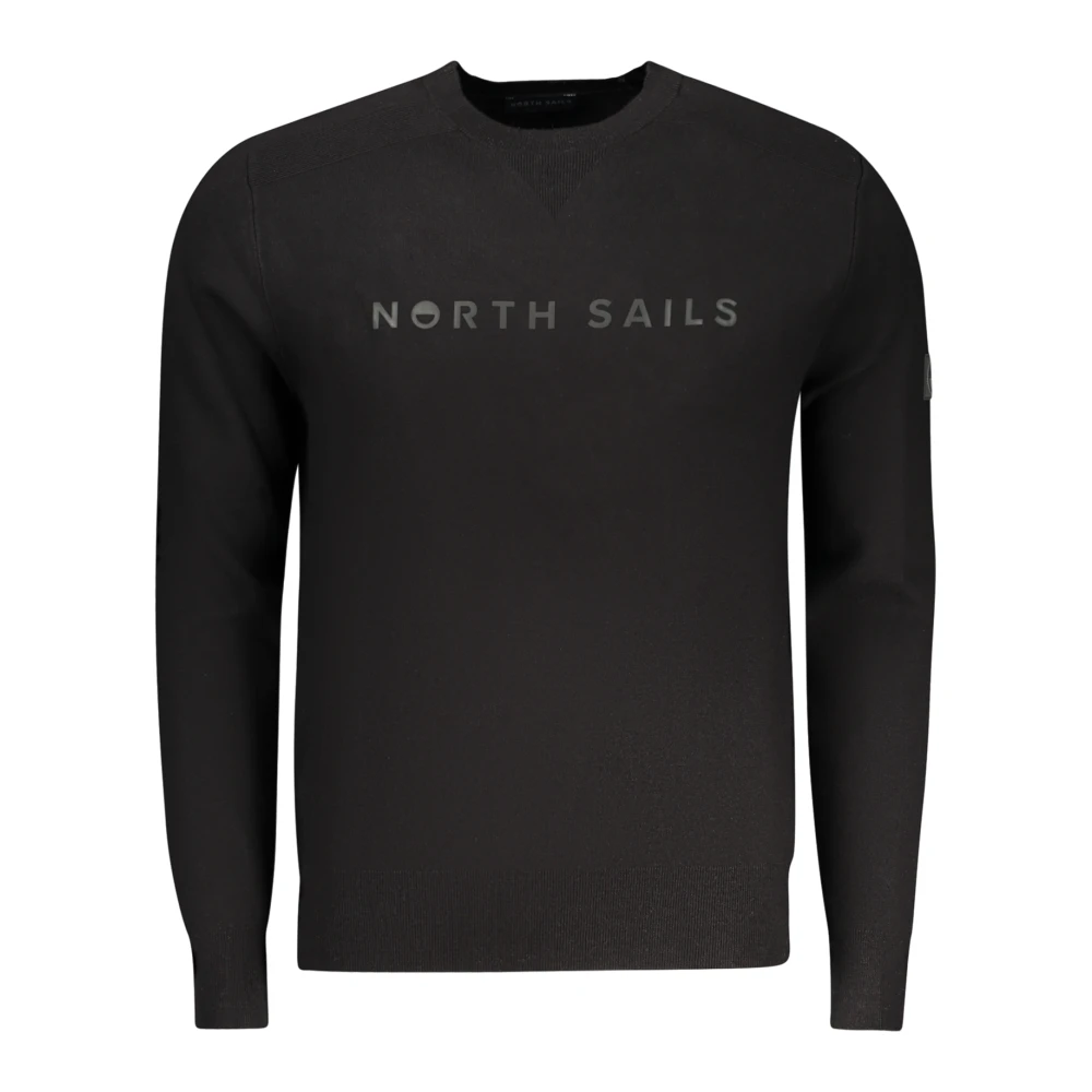 North Sails Viscose Jumper With 3D Lettering - Male - Round-Neck Knitwear - Black - 2XL - Knitwear