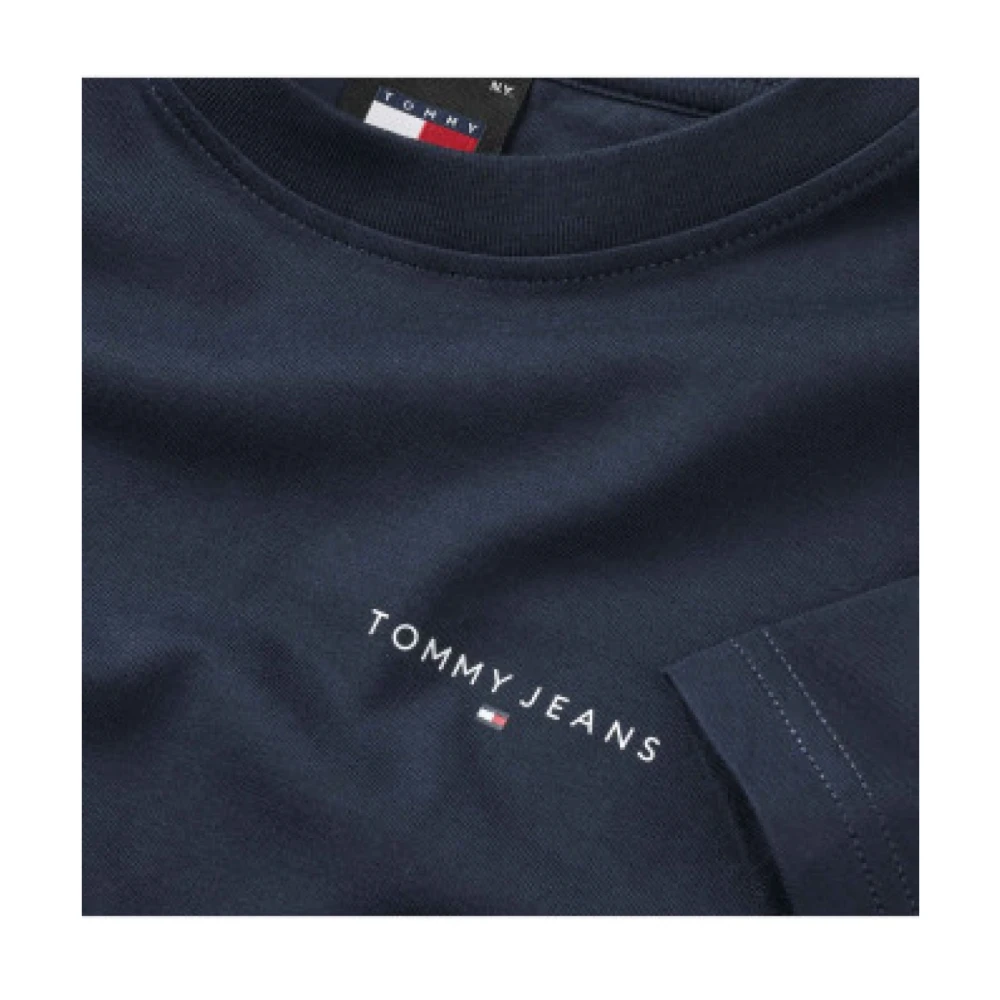 Tommy Jeans Logo T-shirt Slim Fit Korte Mouw Blue Heren