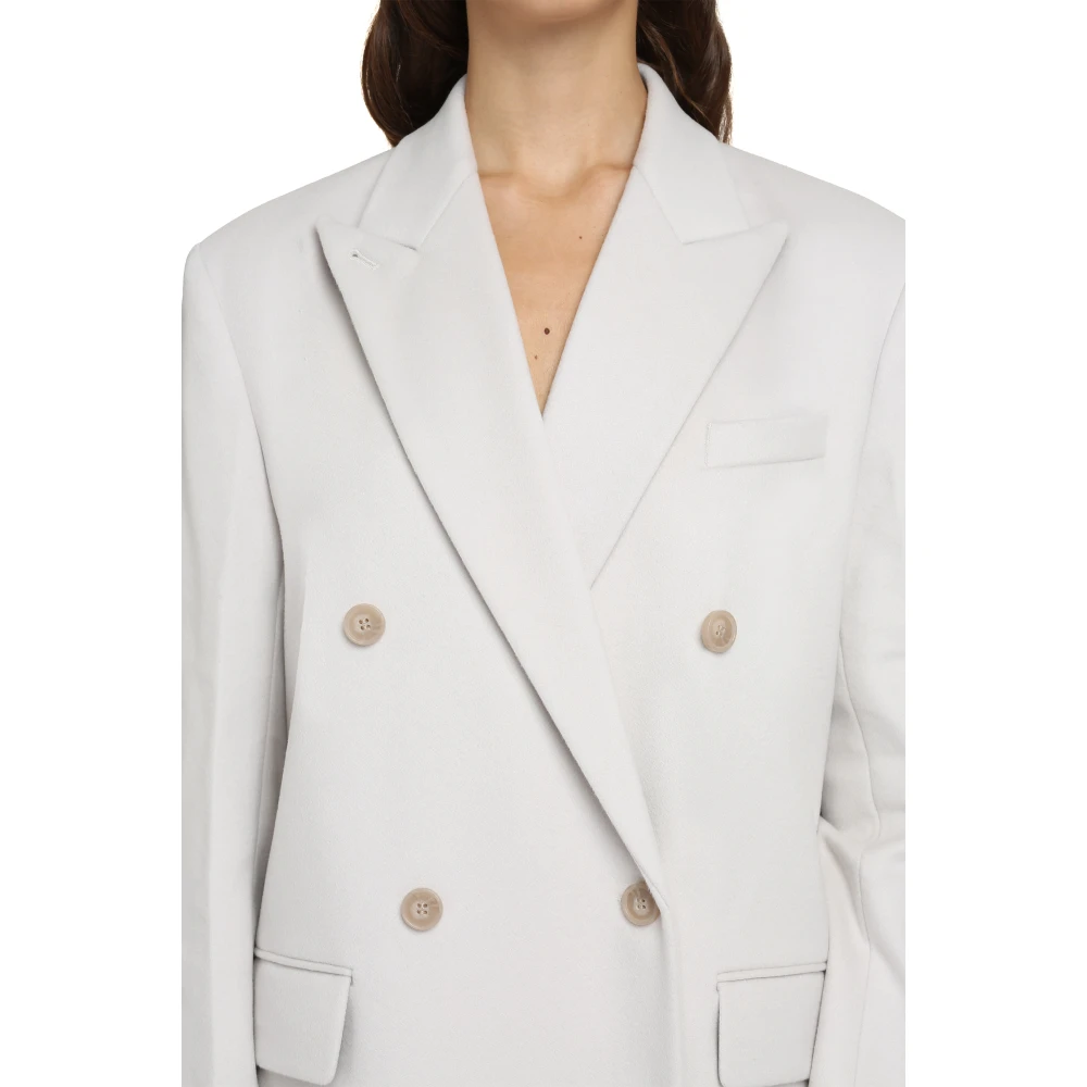 Calvin Klein Dubbelrijige wollen jas Gray Dames