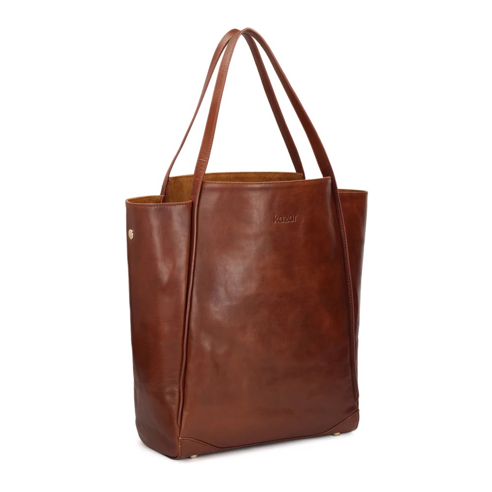 Kazar Ruime leren handtas in minimalistische stijl Brown Dames