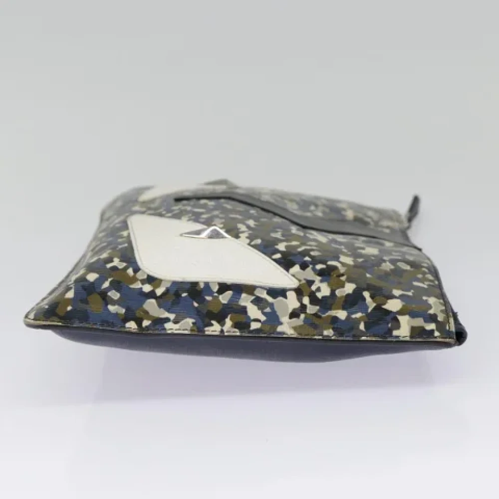 Fendi Vintage Pre-owned Leather clutches Blue Dames