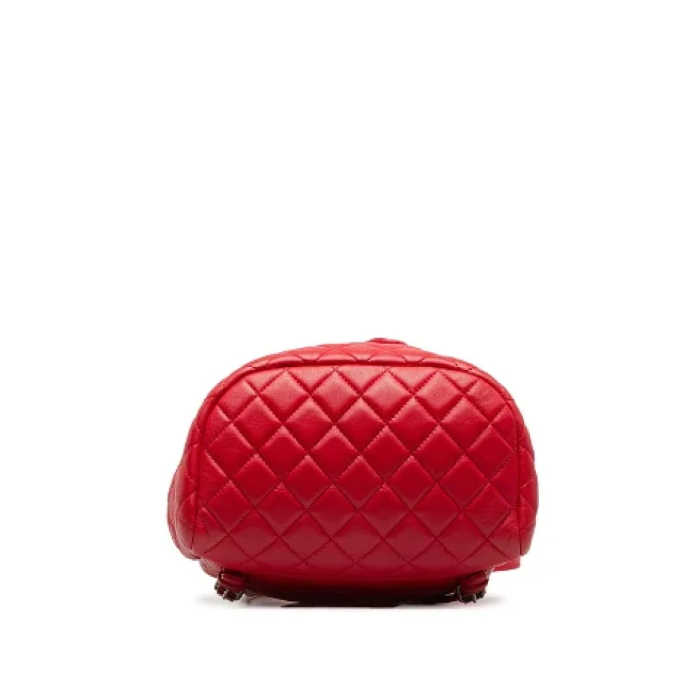 Chanel Vintage Pre-owned Leather backpacks Red Dames