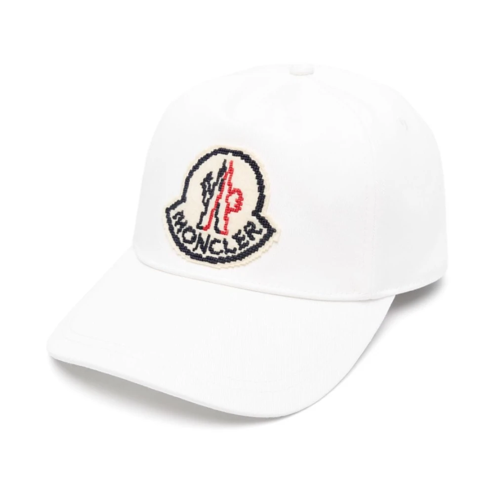 Moncler Witte Logo Gebogen Pet White Heren
