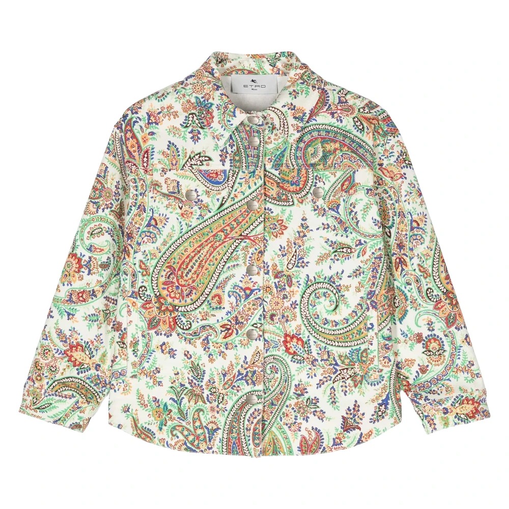 Etro Girls Multicolor Light Jackets, 6 Y, Floral Paisley Short Jacket With Pockets