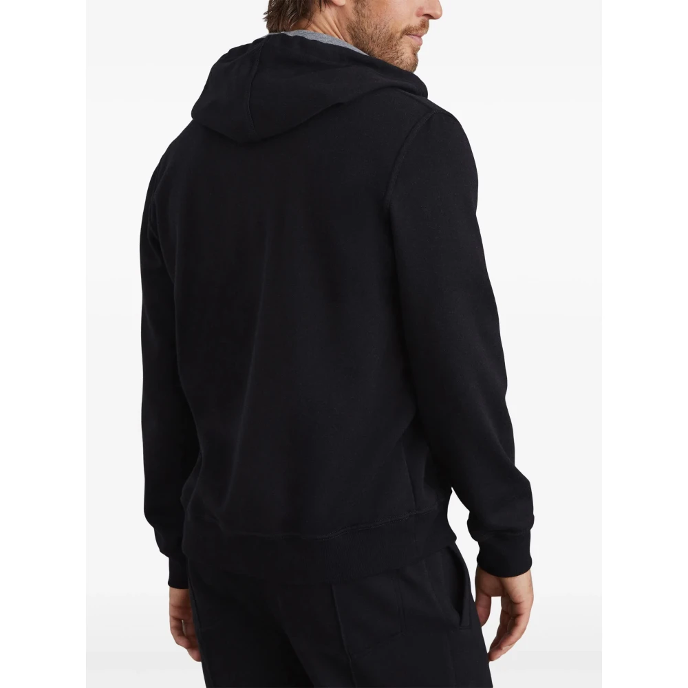 BRUNELLO CUCINELLI Zwart & Lichtgrijs Cardigan Sweatshirt Black Heren