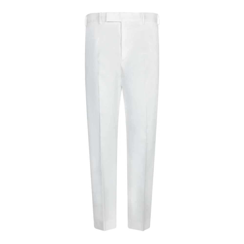 Pt Torino Men's White Suit Trousers, L, Rebel Cotton Twill Trousers