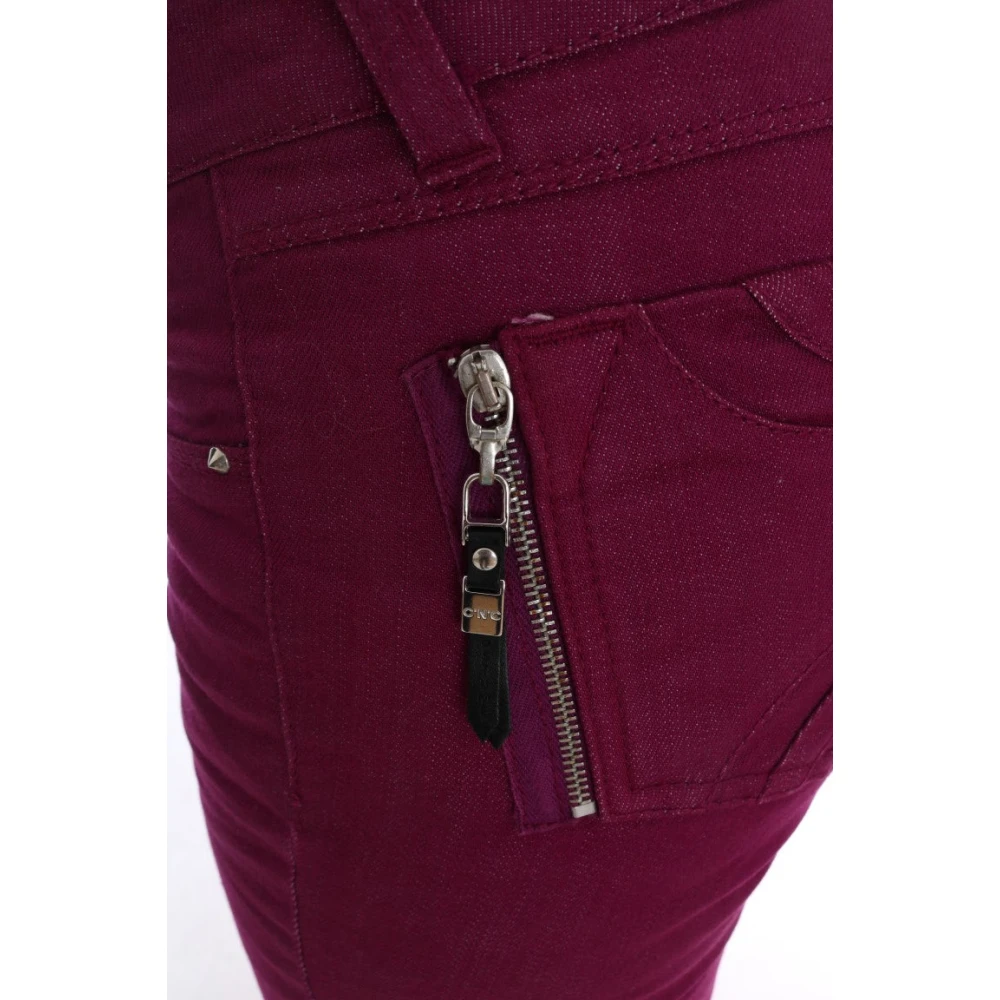 Costume National Elegante Paarse Super Slim Jeans Purple Dames