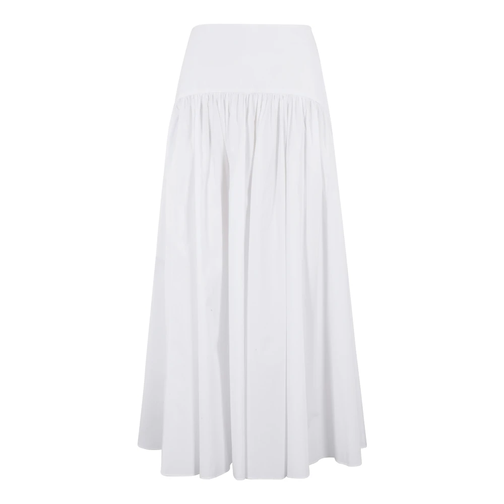 Staud Flowy Midi Rok in Procida Stijl White Dames