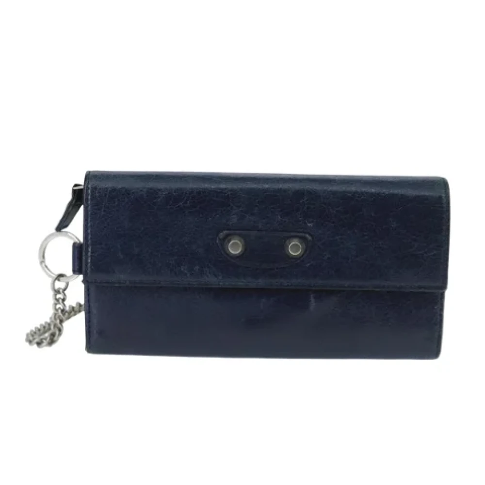 Balenciaga Vintage Pre-owned Leather wallets Blue Dames