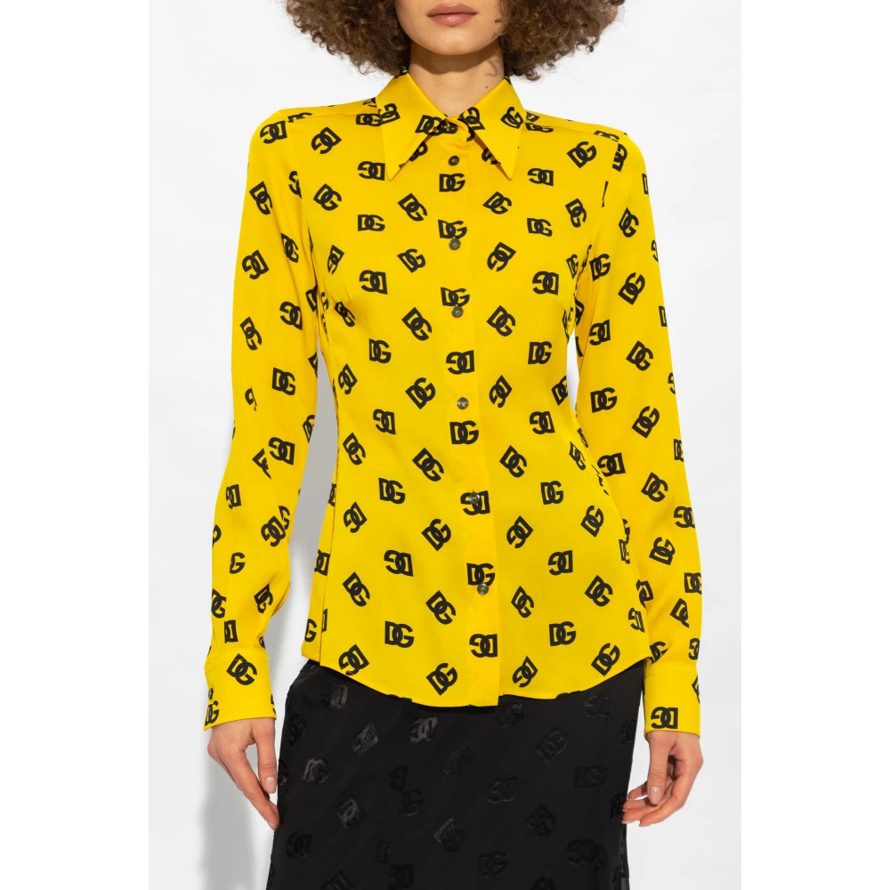 Dolce & Gabbana Zijden shirt Yellow Dames