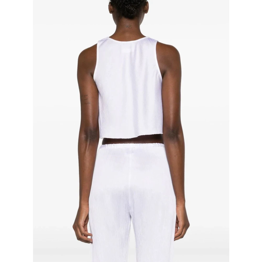 Forte Pure Satijnen Top White Dames
