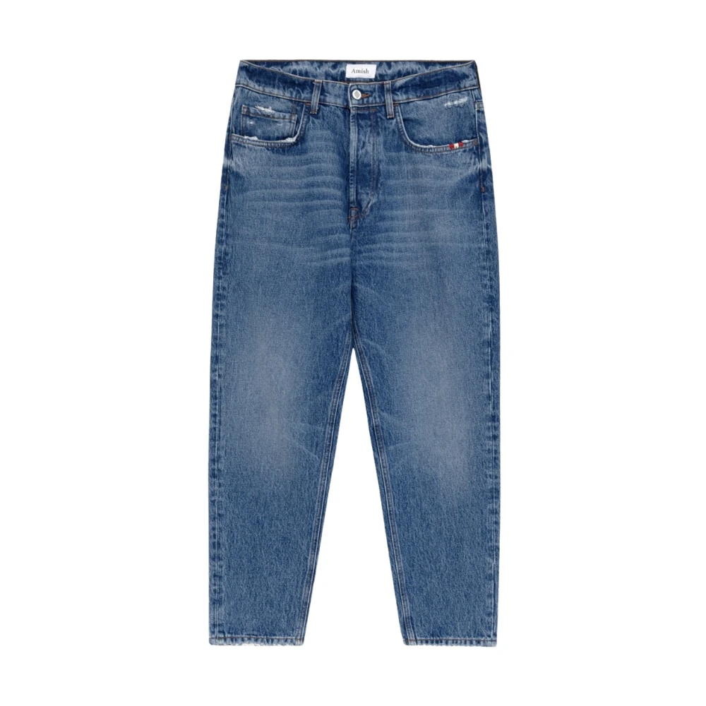 Amish Straight Jeans Blue Heren
