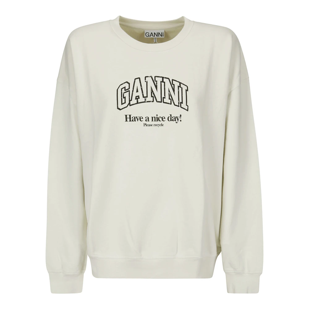 Ganni Oversized Isoli Sweatshirt White Dames