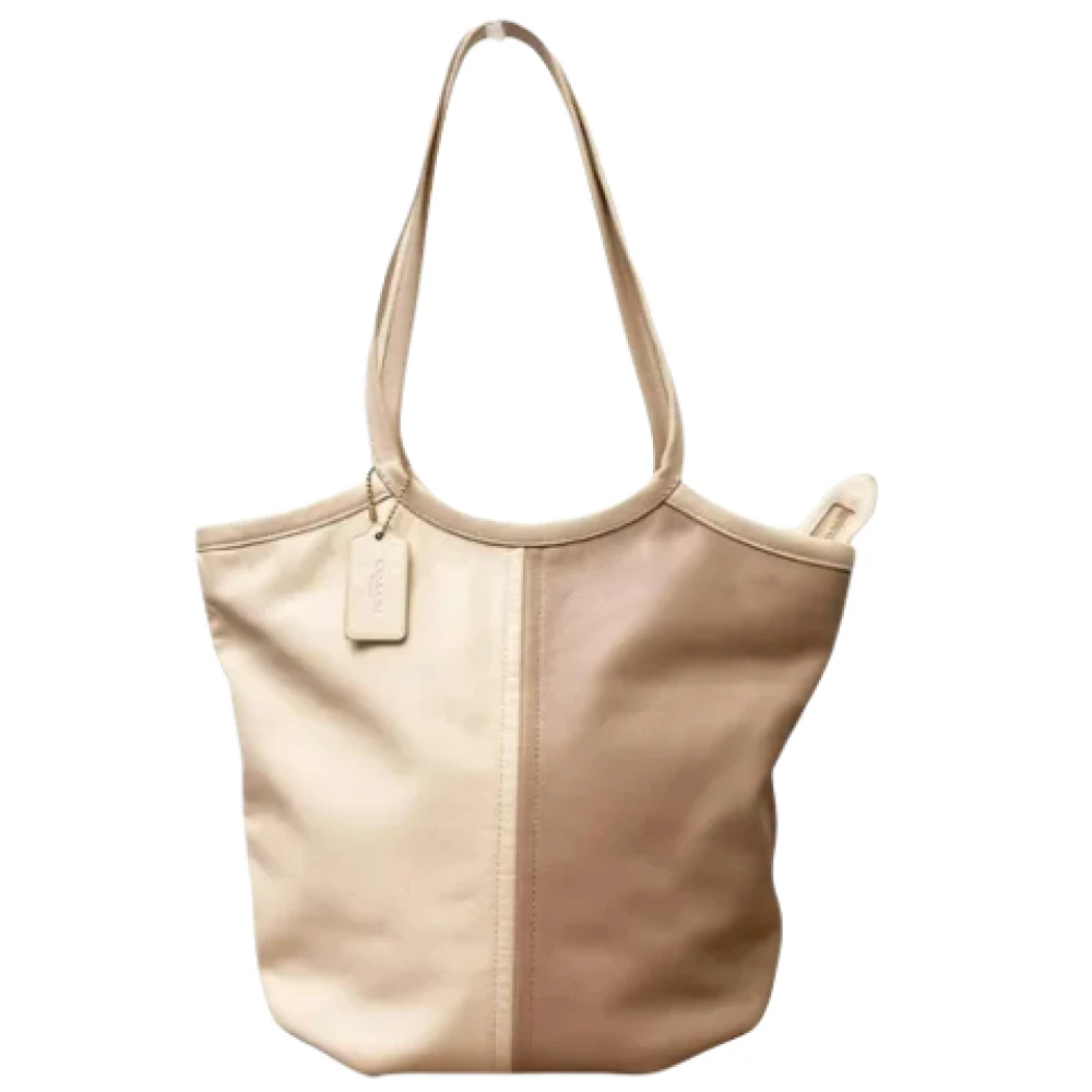 Coach Pre-owned Leather handbags Beige Dames