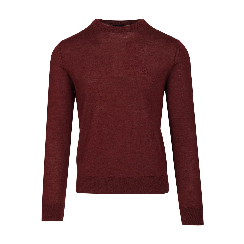 Etro Men's Red Sweater In Wool And Silk With Pegasus Embroidery - Image 3