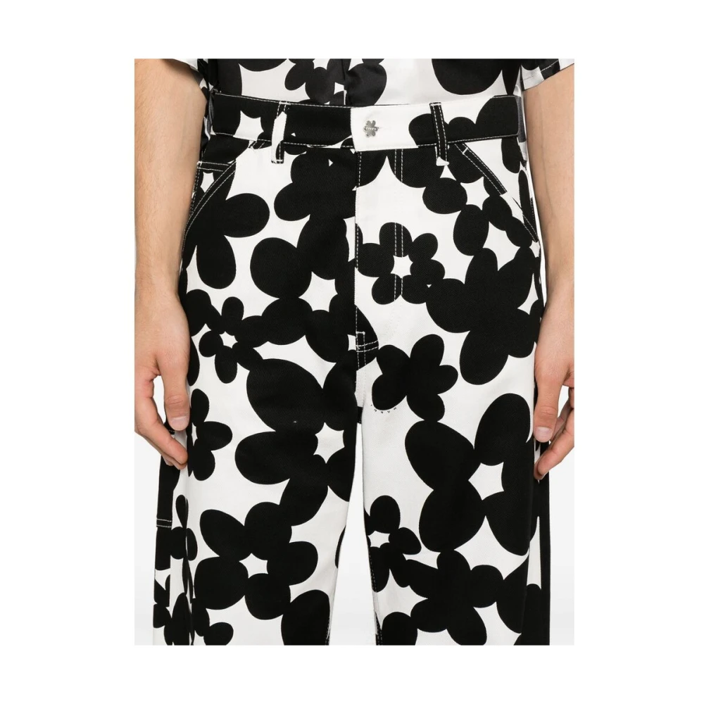 Marni Bloemenprint Wijde Pijp Broek Black Heren
